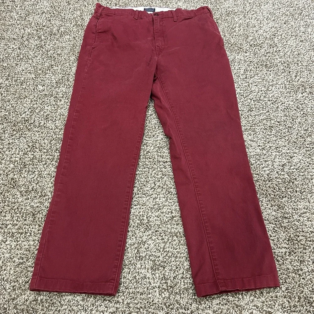 Levi Strauss Burgundy Red Chino Pants Men's 33x34 Straight Leg
